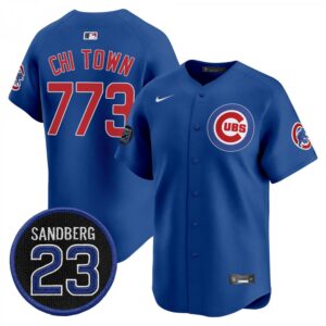 Chi Town Jersey #773 Chicago Cubs Ryne Sandberg Tribute Stitched Royal