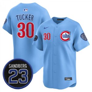 Kyle Tucker Jersey #30 Chicago Cubs Ryne Sandberg Tribute Stitched Blue