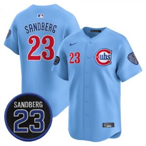Ryne Sandberg Jersey #23 Chicago Cubs Ryne Sandberg Tribute Stitched Blue