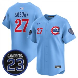 Seiya Suzuki Jersey #27 Chicago Cubs Ryne Sandberg Tribute Stitched Blue