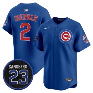 Nico Hoerner Jersey #2 Chicago Cubs Ryne Sandberg Tribute Stitched Royal
