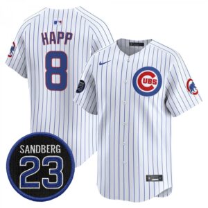 Ian Happ Jersey #8 Chicago Cubs Ryne Sandberg Tribute Stitched Stripes