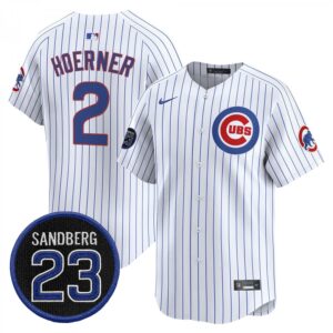 Nico Hoerner Jersey #2 Chicago Cubs Ryne Sandberg Tribute Stitched Stripes