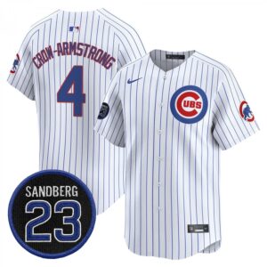 Pete Crow-Armstrong Jersey #4 Chicago Cubs Ryne Sandberg Tribute Stripes