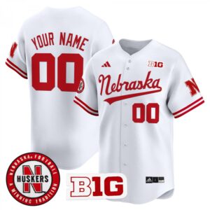 Custom Nebraska Cornhuskers Jersey Name, Number 2025 Vapor Baseball White