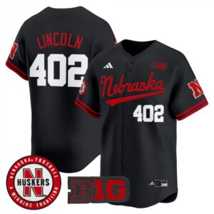 Lincoln Jersey #402 Nebraska Cornhuskers 2025 Vapor Baseball Black
