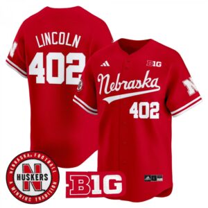 Lincoln Jersey #402 Nebraska Cornhuskers 2025 Vapor Baseball Scarlet