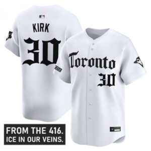 Alejandro Kirk Jersey #30 Toronto Blue Jays Gothic North Edition Stitched White