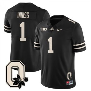 Brandon Inniss Jersey #1 Ohio State Buckeyes 2025 Vapor Limited Stitched Black