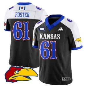 Bryce Foster Jersey #61 Kansas Jayhawks Football 2025 Limited Stitched Black Alter