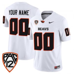 Custom Oregon State Beavers Jersey 2025 Vapor Limited Stitched White