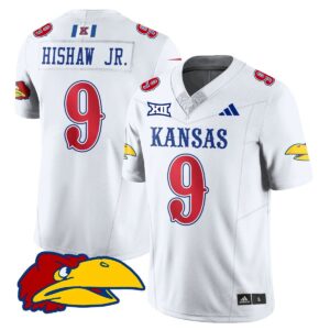 Daniel Hishaw Jr Jersey #9 Kansas Jayhawks Football 2025 Limited Stitched White