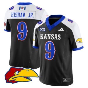 Daniel Hishaw Jr Jersey #9 Kansas Jayhawks Football 2025 Stitched Black Alter