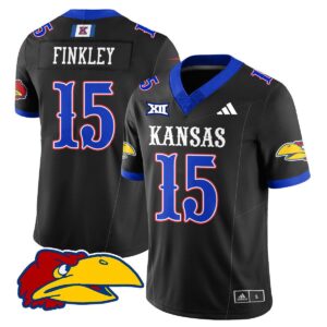 Justice Finkley Jersey #15 Kansas Jayhawks Football 2025 Limited Stitched Black