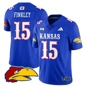 Justice Finkley Jersey #15 Kansas Jayhawks Football 2025 Limited Stitched Royal