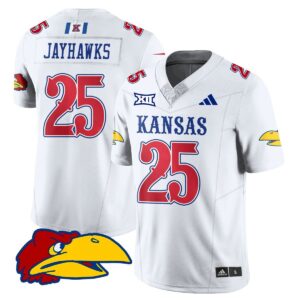 Jayhawks Jersey #25 Kansas Jayhawks Football 2025 Limited Stitched White