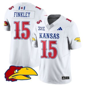 Justice Finkley Jersey #15 Kansas Jayhawks Football 2025 Limited Stitched White