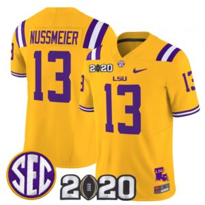 Garrett Nussmeier Jersey #13 LSU Tigers 2020 National Champions Gold