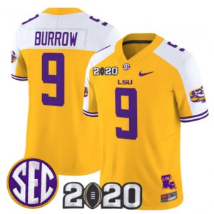 Joe Burrow Jersey #9 LSU Tigers 2020 National Champions Stitched Gold Alter