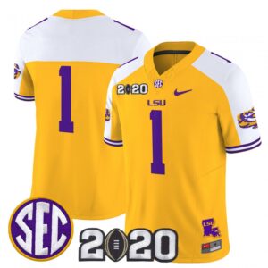 Team Jersey #1 LSU Tigers 2020 National Champions Limited Stitched Gold Alter