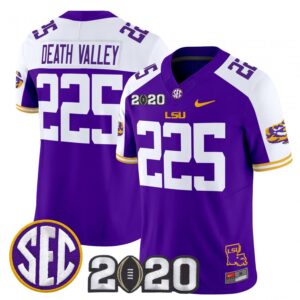 Death Valley Jersey #225 LSU Tigers 2020 National Champions Stitched Purple Alter