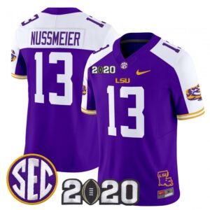Garrett Nussmeier Jersey #13 LSU Tigers 2020 National Champions Purple Alter