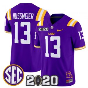 Garrett Nussmeier Jersey #13 LSU Tigers 2020 National Champions Purple