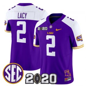 Kyren Lacy Jersey #2 LSU Tigers 2020 National Champions Stitched Purple Alter