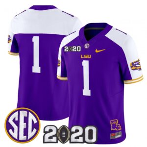 Team Jersey #1 LSU Tigers 2020 National Champions Limited Stitched Purple Alter