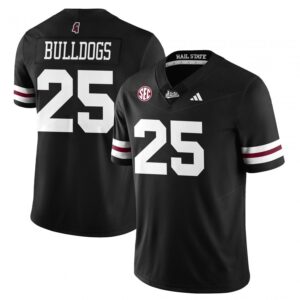 Bulldogs Jersey #25 Mississippi State Football Darkness 2025 Stitched Black