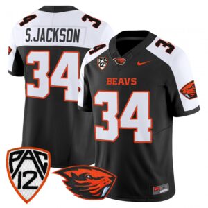 Steven Jackson Jersey #34 Oregon State Beavers 2025 Limited Stitched Black Alter