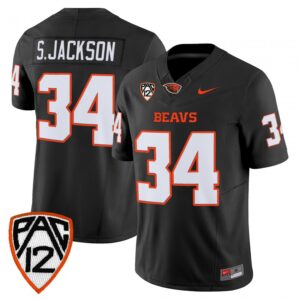 Steven Jackson Jersey #34 Oregon State Beavers 2025 Limited Stitched Black