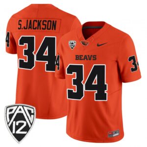 Steven Jackson Jersey #34 Oregon State Beavers 2025 Limited Stitched Orange