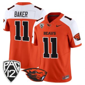 Terry Baker Jersey #11 Oregon State Beavers 2025 Limited Stitched Orange Alter