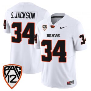 Steven Jackson Jersey #34 Oregon State Beavers 2025 Limited Stitched White