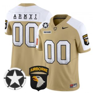Custom Army Black Knights Jersey 2025 Screaming Eagles Stitched Tan Alter
