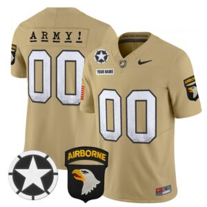 Custom Army Black Knights Jersey 2025 Screaming Eagles Stitched Tan