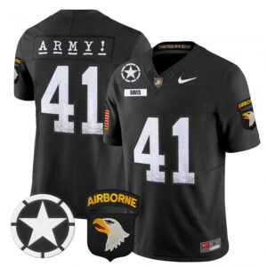 Glenn Davis Jersey #41 Army Black Knights 2025 Screaming Eagles Stitched Black