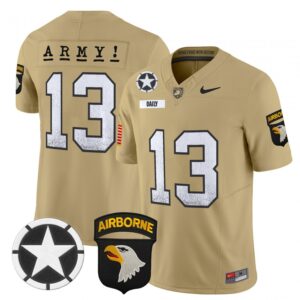 Bryson Daily Jersey #13 Army Black Knights 2025 Screaming Eagles Stitched Tan