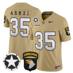 Doc Blanchard Jersey #35 Army Black Knights 2025 Screaming Eagles Stitched Tan