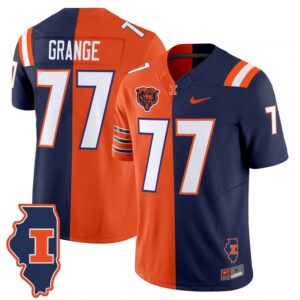 Red Grange Jersey #77 Illinois Fighting Illini Split Vapor Limited Stitched