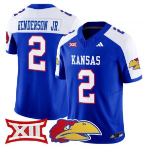 Emmanuel Henderson Jr Jersey #2 Kansas Jayhawks 2025 Limited Stitched Royal Alter