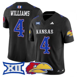 Leshon Williams Jersey #4 Kansas Jayhawks 2025 Vapor Limited Stitched Black