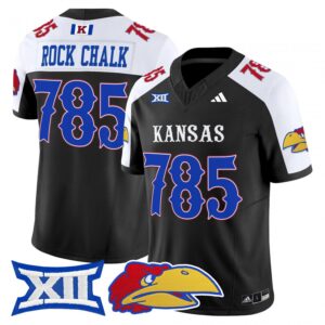 Rock Chalk Jersey #785 Kansas Jayhawks 2025 Vapor Limited Stitched Black Alter