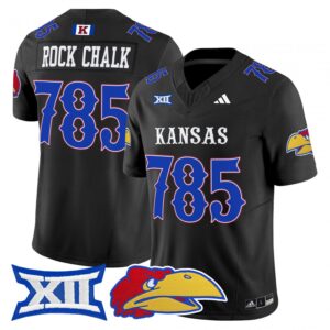 Rock Chalk Jersey #785 Kansas Jayhawks 2025 Vapor Limited Stitched Black