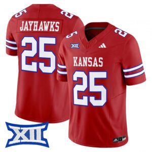 Jayhawks Jersey #25 Kansas Jayhawks 2025 Vapor Limited Stitched Red