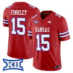 Justice Finkley Jersey #15 Kansas Jayhawks 2025 Vapor Limited Stitched Red