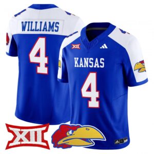 Leshon Williams Jersey #4 Kansas Jayhawks 2025 Vapor Limited Stitched Royal ALter