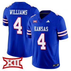 Leshon Williams Jersey #4 Kansas Jayhawks 2025 Vapor Limited Stitched Royal