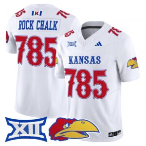 Rock Chalk Jersey #785 Kansas Jayhawks 2025 Vapor Limited Stitched White